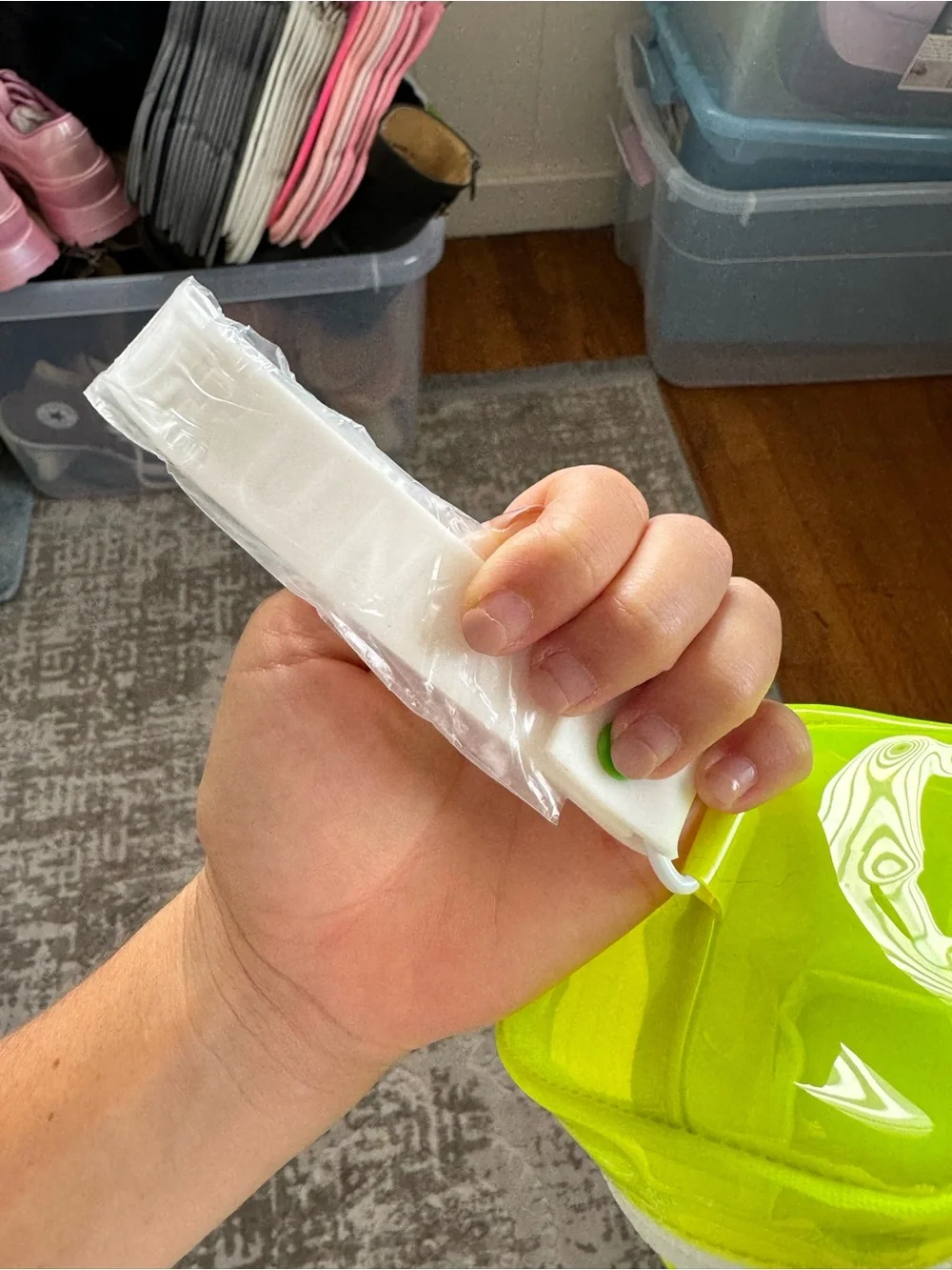 Drunk Elephant Neon Green Mini Zipper Bag